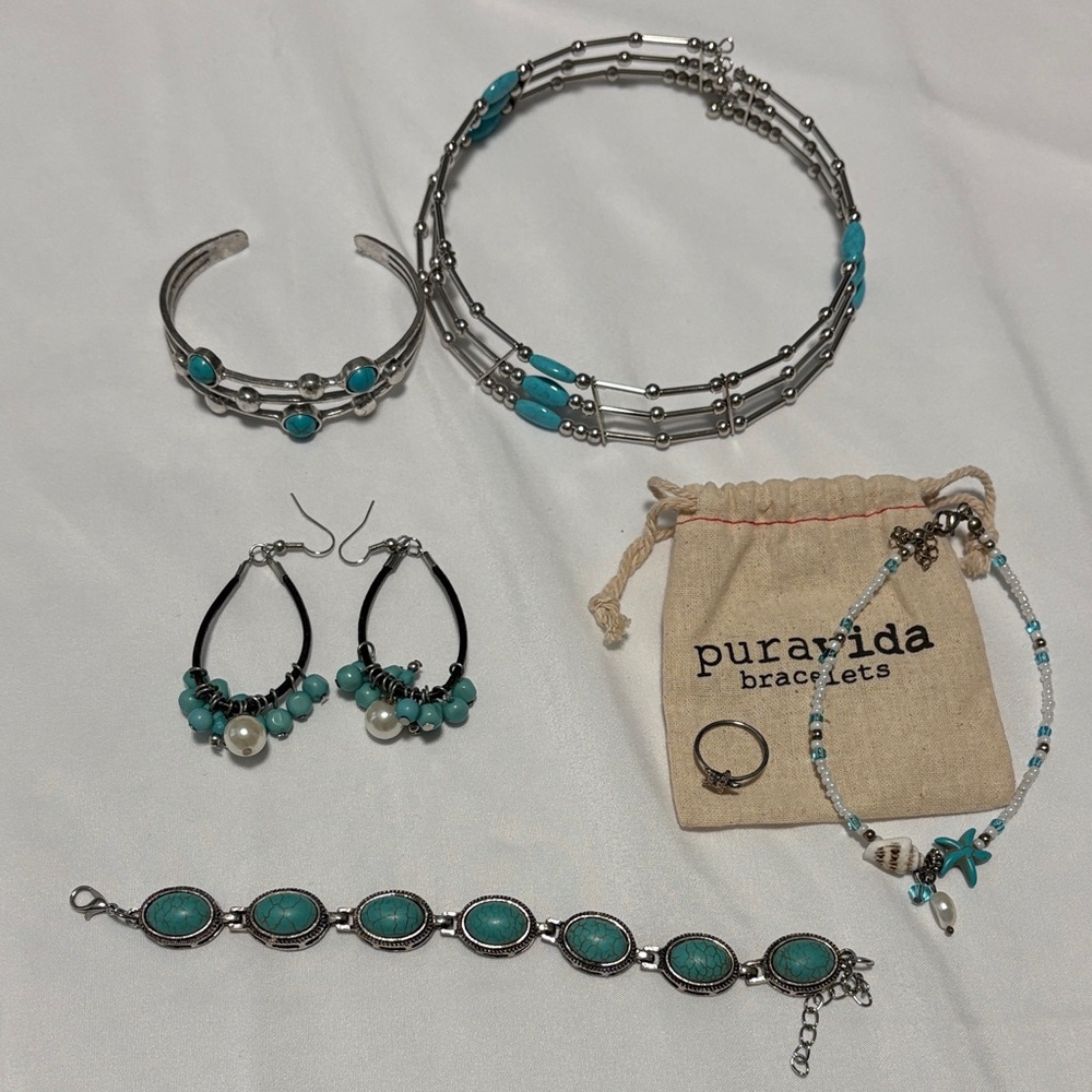 Silver and Turquoise Costume Jewelry